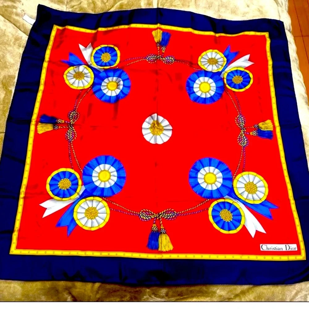 Christian Dior Silk Scarf, 86cm, Vintage